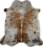 Genuine Cowhide Rug - Natural Leather Hide Rugs for Living Room & Area Rug for Bedroom - Real Cowhides Rug for Rustic Home Decor - Brown Speckled Cowhide Rugs Collection, 6x7-8ft