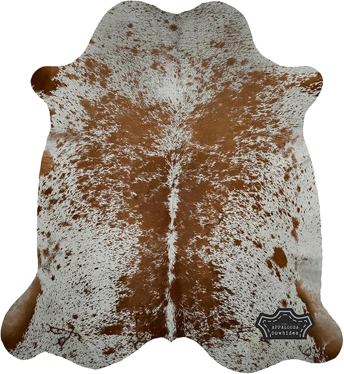 Genuine Cowhide Rug - Natural Leather Hide Rugs for Living Room & Area Rug for Bedroom - Real Cowhides Rug for Rustic Home Decor - Brown Speckled Cowhide Rugs Collection