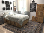 Unique Loom Taftan Collection Border Geometric Tribal Inspired Design Area Rug (8' 0 x 8' 0 Square, Gray/ Black)