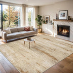 Area Rugs Living Room Rug - 5x7 Washable Modern Abstract Soft Neutral Non-Slip Carpet Large Indoor Floor Stain Resistant Thin Carpets for Bedroom Dining Room Farmhouse Nursery Home Office Beige