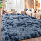 Upgrade Non-Slip Plush Rugs for Living Room, Soft Shaggy Carpets for Living Room, Fuzzy Rugs for Kids' Room, Perfect Decor for Modern Home New Blue Grey 6x9Feet