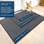 OLANLY Front Door Mat Indoor Outdoor Entrance, Waterproof Heavy Duty Doormat, Fade Resistant, Low Profile, Easy Clean Patio Porch Welcome Floor Mats for Entry, 59x20, Grey