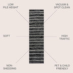 JONATHAN Y Williamsburg Minimalist Stripe Black/Cream Runner Rug, 2x8, Contemporary, Modern, Easy-Cleaning for Living Room, Bedroom, Kitchen, Pet Friendly, Non-Shedding (MOH201F-28)