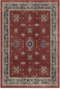 RUGGABLE Washable Vintage Area Rug – Verena Amber Red 4x6, Stain-Resistant, Non-Slip – Medium Machine Washable Rugs for Living Room, Bedroom, Hallway, Entryway & Office–with Cushioned Pad