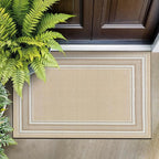 Beverly Rug Non Slip Area Rugs 2x3 Modern Bordered Non Skid Rubber Backing Soft Entryway Rug for Living Dining Room Easy to Clean Non Shedding Kitchen Bedroom Indoor Carpet 2 x 3 Beige