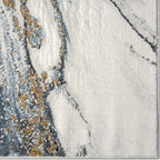 LUXE WEAVERS Marble Effect Abstract Blue 4x5 Area Rug
