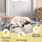 COMSLE Door Mat Soft Absorbent Indoor Front Entryway Rug Machine Washable Entrance Mats for Muddy Paws Non Slip Throw Rugs 32" x 48" Doormat for Inside Foyer Bedroom - Yellow