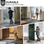 Front Door Mat 24''x35'', Non Slip Absorbent Muddy Dirt Resist Washable Low-Profile Indoor Doormat, Welcome Entryway Door Mats, Grey