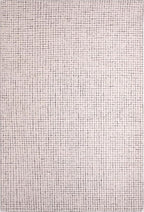 Hand-Tufted 100% Wool Pile Area Rug – Geometric Textured Grid Check Pattern – Thick and Durable Floor Carpet for Bedroom, Living Room, Kids Room, and Dining Area (Ivory-Brown, 9' x 12')