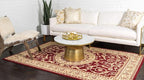 Unique Loom Versailles Collection Traditional Classic Medallion Floral Motif Area Rug (5' 0 x 8' 0 Rectangular, Burgundy/ Ivory)