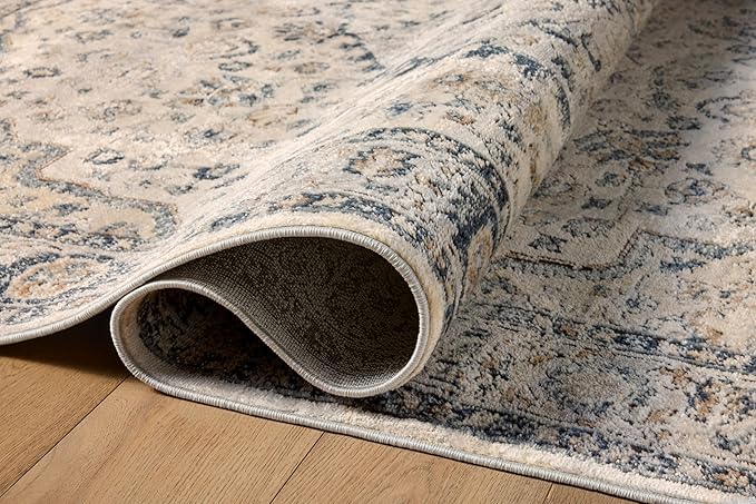 Loloi Teagan Collection TEA-01 Natural/Lt. Grey 2'-8" x 10'-6" Runner Rug, Large, Soft Neutral Rug, High-Traffic for Living Room, Bedroom, Home Office, Dining Area