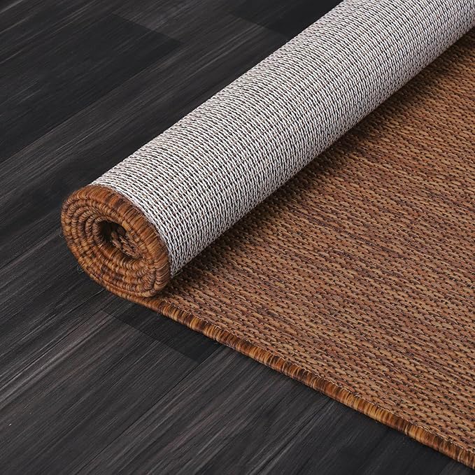 CAMILSON Outdoor Rug 10x14 Modern Area Rugs for Large Indoor and Outdoor Patios and Porches - Waterproof, Washable, Non-Shedding, Easy-to-Clean Outside Carpet (10 x 14, Solid - Gold)