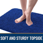 OLANLY Dog Door Mat for Muddy Paws 40x24, Absorbs Moisture and Dirt, Absorbent Non-Slip Washable Doormat, Quick Dry Chenille Mud Mat for Dogs, Entry Indoor Entryway Carpet for Inside Floor, Royal Blue