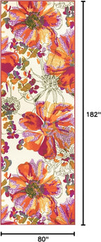 Rugshop Multi Bright Flowers Non Slip Non-Shedding Runner Rug for Hallway, Kitchen and Entryway, 2'7" x 6'