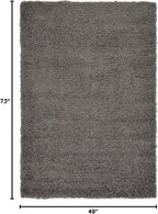 Unique Loom Solid Shag Collection Area Rug (4' 1" x 6' 1" Rectangle, Graphite Gray)