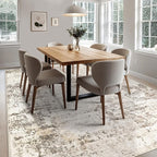 5x7 Area Rug Living Room Rugs - Washable Neutral Modern Abstract Soft Thin Large Rug Indoor Floor No Slip Rug Carpet for Bedroom Under Dining Table Home Office Decor - Dark Brown