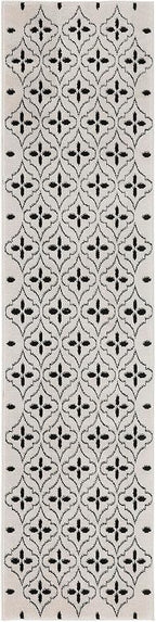 Nourison Home Nourison Essentials Ivory Black 2'2" x 7'6" Area Rug - Easy Clean, Non Shedding, Bed Room, Living Room, Dining Room, Kitchen (8' Runner)