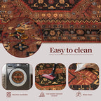 Ciicool 9x12ft Large Area Rug, Washable Thin Soft Rug Vintage Kitchen Carpet for Entrance Bedroom Bedside Living Room Kitchen Laundry Bathroom Decor
