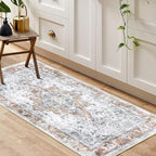COMSLE Washable Door Mat, Front Door mat Indoor Faux Wool Absorbent Small Rugs for Entryway Distressed Throw Rug Non-Slip Accent Floor Carpet for Entrance Bedroom, 24X48 Inches Orange