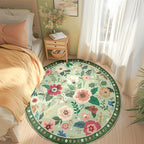 Floral 6ft Area Rug Machine Washable Soft Print Boho Carpet Non Slip Doormat Low Pile Flower Area Rugs for Living Room Bedroom Nursery Kitchen Dining Room Indoor-Light Green