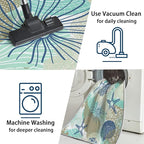 Tritard Coastal Area Rugs Nautical Beach Themed Non-Slip Machine Washable Rugs Modern Floor Carpet for Living Room Bedroom, 8x10, Navy