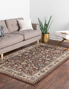 Unique Loom Sialk Hill Collection Area Rug - Washington (6' 1" x 9' Rectangle Brown/Black)
