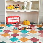 jinchan Macy 2x6 Runner Rug Kids Hallway Washable Rug Indoor Soft Non Slip Modern Diamond Carpet for Nursery Room Bedroom Kitchen Laundry Room Confetti on Cream