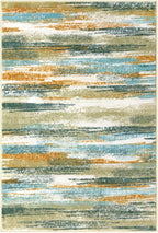 Modern Abstract 8x10 Large Machine Washable Living Room Rug Non-Slip Soft Bedroom Area Rug Green Mustard Multi Ultra Thin Print Faux Wool Carpet Throw Rugs for Playroom Dining Room Indoor