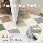 3x8 Runner Checkered Rug for Hallways Colorful Washable Long Carpet Non-Slip Low Pile Boho Indoor Accent Throw Rug for Entrance Kitchen Bedroom Dining Laundry