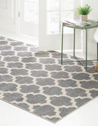 Rugs.com Lattice Collection Rug – 3' x 5' Dark Gray Medium Rug Perfect for Entryways, Kitchens, Breakfast Nooks, Accent Pieces