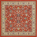 Unique Loom Sialk Hill Collection Area Rug - Washington (8' Square Terracotta/Cream)