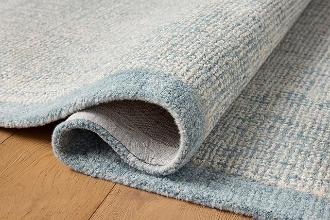 Loloi Magnolia Home by Joanna Gaines Henley Collection HNY-01 Ivory/Blue 2'-6" x 7'-6" Runner Rug