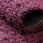 Unique Loom Solid Shag Collection Area Rug (2' 2" x 6' 7" Runner Eggplant Purple)