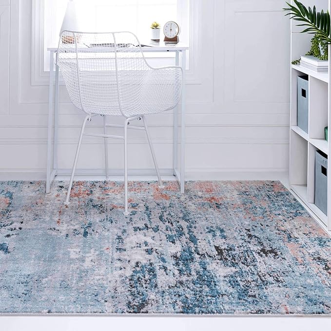 Rugs.com Leipzig Collection Area Rug – 8X10 Multi Low-Pile Rug Perfect for Living Rooms, Large Dining Rooms, Open Floorplans
