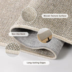 LBRO2M Easy Jute Solid Area Rug 4X4 Round Washable Rugs for Living Room Dining Room Bedroom Natural Jute Look Indoor Outdoor Rug Durable, Solid Non Shedding Eco Friendly (4X4 Gray)