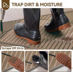 Front Door Mat 17''x30'', Non Slip Absorbent Muddy Dirt Resist Washable Low-Profile Indoor Doormat,Easy Clean Welcome Entryway Door Mats, Brown