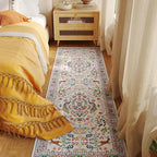 Rugcomf Runner Rug Washable Kitchen Runner 2'6''x8' Runner Rug for Entryway Indoor Floral Non-Slip Soft Carpet Runner for Hallways, Kitchen, Laundry, Bedroom, Bathroom(Colorful)