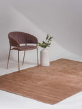 Hand Knotted Loom Wool ECO-Friendly Area Rugs - 4'x6', Rectangle, Light Brown Color, Solid Plain Design, High Pile Thick Handmade Anti Skid Rugs for Living Room (L00111)