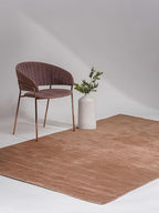 Hand Knotted Loom Wool ECO-Friendly Area Rugs - 8'x10', Rectangle, Light Brown Color, Solid Plain Design, High Pile Thick Handmade Anti Skid Rugs for Living Room (L00111)