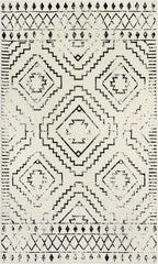Wonnitar Moroccan 3x5 Area Rug, Washable White Non-Slip Entry Rug, Farmhouse Rustic Small Living Room Rug Tribal Non-Shedding Throw Mat Indoor Floor Carpet for Kitchen Bedroom Mud Room (Beige,3'x5')