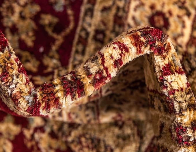Unique Loom Voyage Collection Traditional Oriental Classic Intricate Design Area Rug (7' 0 x 10' 0 Rectangular, Red/Gold)