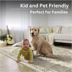 Bloom Rugs Washable Non-Slip 4' x 6' Rug - Light Brown Traditional Medallion Area Rug for Living Room, Bedroom, Dining Room, and Kitchen - Exact Size: 4' x 6'