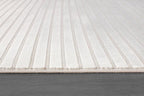 Beverly Rug Modern Geometric Area Rug 8x10 Low-High Pile Durable Soft Abstract Striped Indoor Rugs for Living Dining Room Office Stain Resistant Non Shedding Casual Indoor Carpet Beige White 8 x 10
