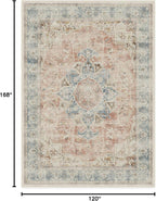 RUGGABLE Washable Vintage Area Rug – Sarrah Coral 10x14, Stain-Resistant, Non-Slip – Large Machine Washable Rugs for Living Room, Bedroom, Hallway, Entryway & Office–with Standard Pad