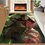 Dinosaurs Rugs for Bedroom - 2x3 Area Rug - 3D Dinosaurs Rugs for Living Room, Forest Animals Rug, Non-Slip Washable Home Decor Carpet