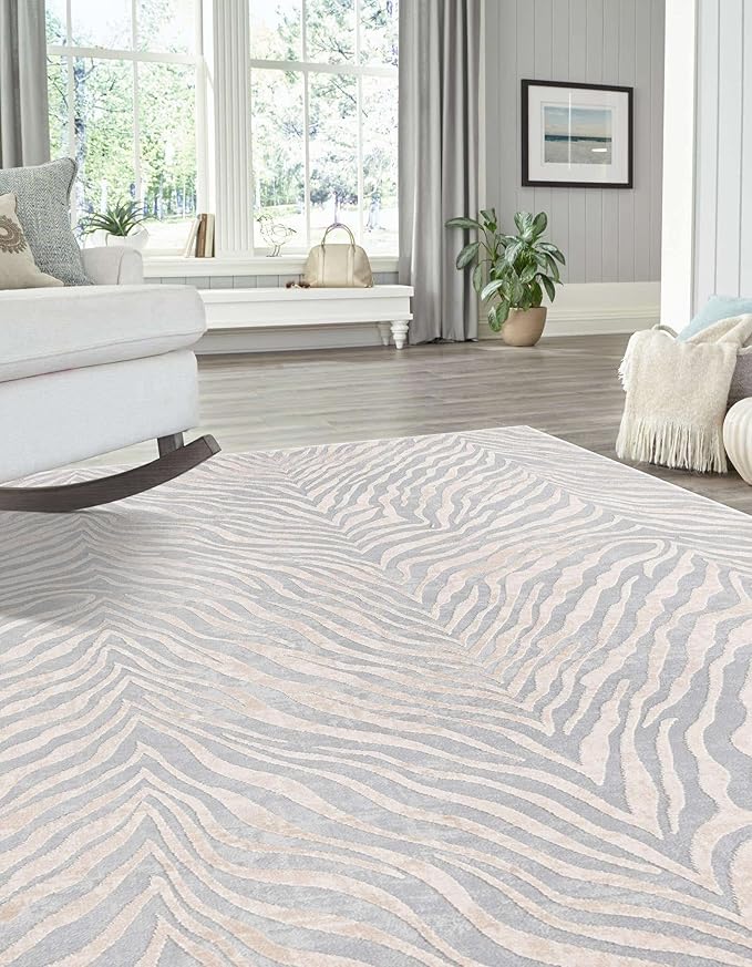 Unique Loom Finsbury Collection Area Rug - Meghan (7' 1" x 10' Rectangle, Gray and Ivory)