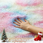 Ophanie Rainbow Colorful Rugs for Living Room 5x8, Unicorn Fluffy Shag Fuzzy Plush Soft Carpets, Floor Shaggy Area Rugs for Bedroom, Carpet for Kids Girls Dorm Nursery Home Decor Aesthetic