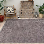 Alfa Rich 7x10 Dark Gray Washable Area Rugs for Living Room Bedroom Kitchen Cotton Decor Solid Rug