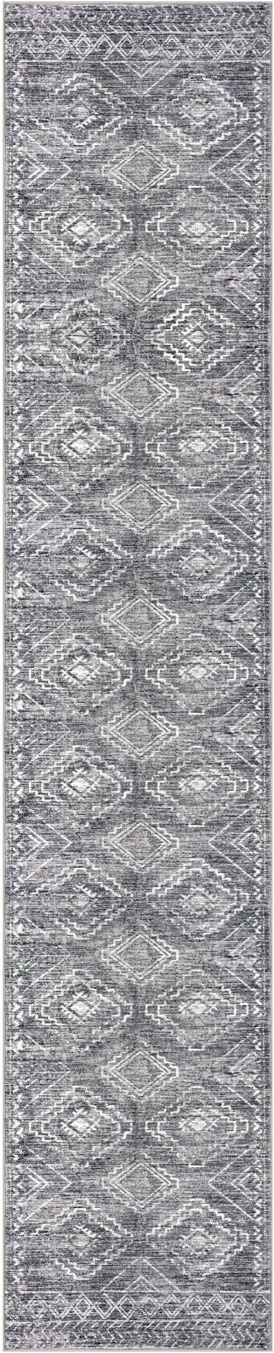 KILOCOCO Hallway Runner Rug 2'x10' Runners for Hallways Washable Runner Rug Non Slip Rubber Backed Low-Pile Runners for Bedroom Kitchen Living Room Laundry Room Boho Rugs, Grey