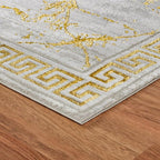 GLORY RUGS Area Rugs Marble 2x7 Cream Gold Carpet Modern Abstract Rug Living Room Dining Bedroom Rug